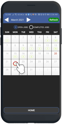 Driver App Calendar — TankSpotter driver app