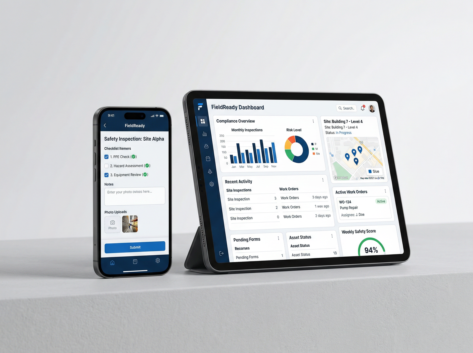 TankSpotter platform running on smartphone and tablet