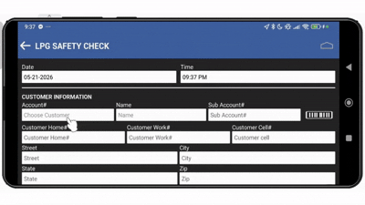 LPG Safety Service — TankSpotter app screen