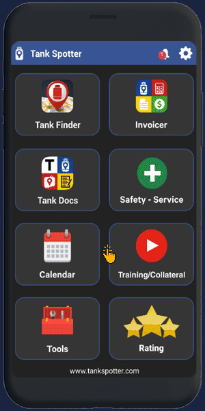 Tools — TankSpotter app screen