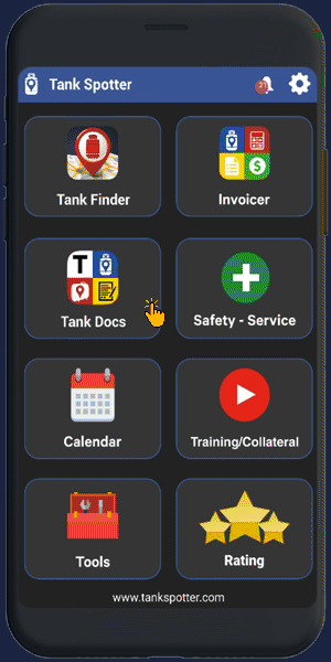 View Tank Spotted — TankSpotter app screen